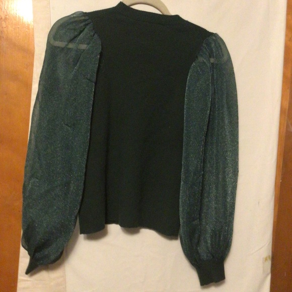 Betsy sheer balloon sleeve knit blouse by TUCKERNUCK SZ L - Picture 6 of 9